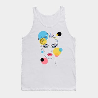 Female face and circles. Tank Top